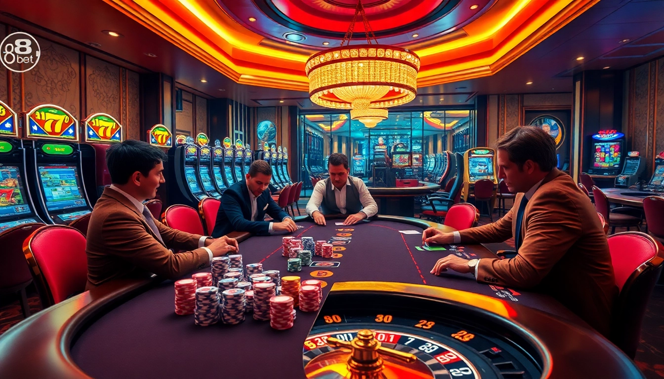 Experience thrilling gameplay at f8bet with exciting poker action, colorful chips, and dynamic casino ambiance.