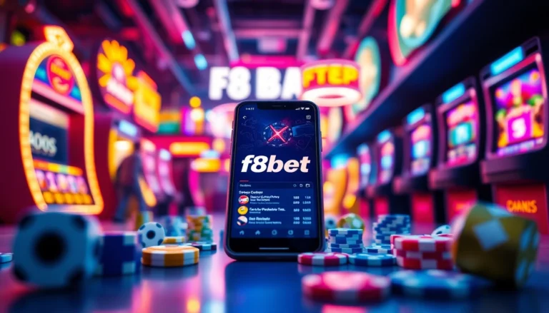 Experience thrilling gameplay with f8bet's vibrant online casino interface and enticing slot machines.